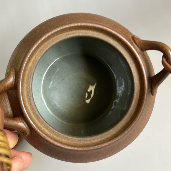 Dobin Arita-yaki Ware Japanese Green Tea Pot Nanban Brown Glaze 385ml Signed - Picture 8 of 10